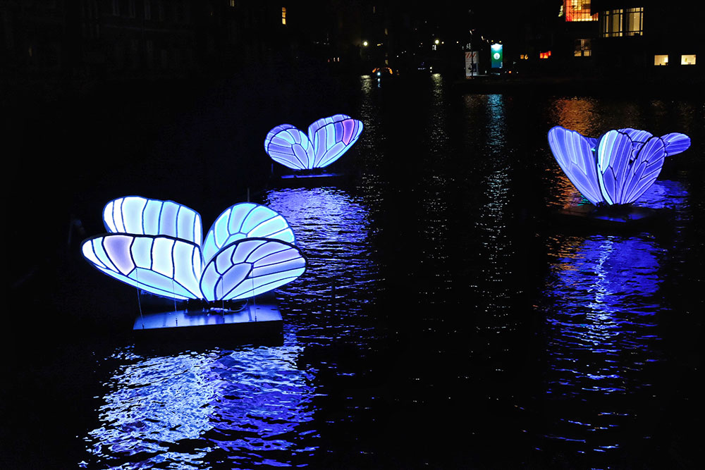 Farfalle Canali Amsterdam Light Festival